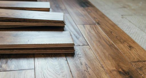 Hardwood flooring grade samples showing variation in color grain and character