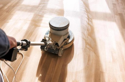 Screening engineered hardwood floor before recoat using a low-removal method that is safer than full sanding